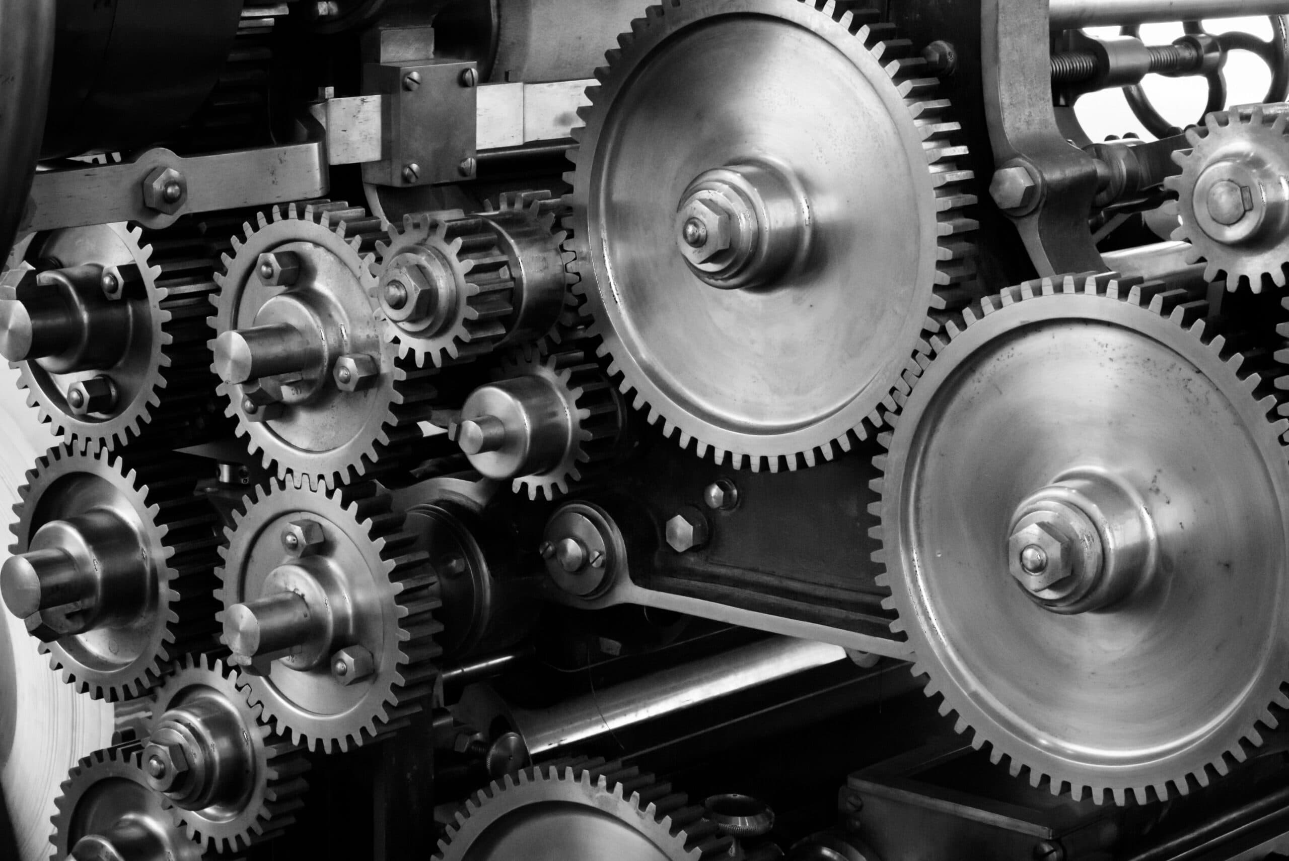 Zahnräder einer Industriemaschine